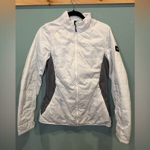 O’Neill Women's White Quilted Jacket with Gray Side Panels